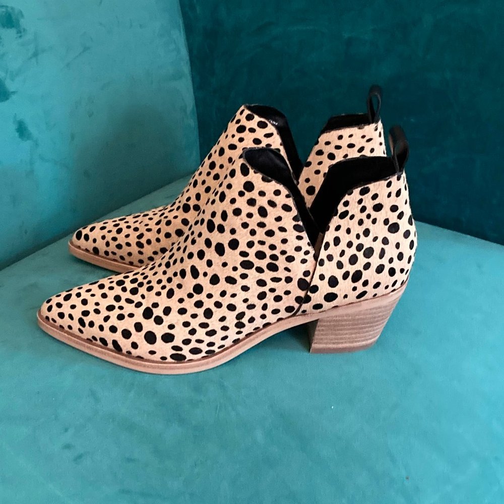 Dolce Vita Sonni Leopard Calf Hair Ankle Booties